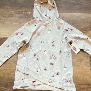 Rumi & Ryder  lightweight, bulldog and bicycle, tulip waist hoodie size M 8-10